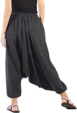Whitewhale Mens Women Cotton Stripe Aladdin Loose Baggy Boho Hippie Harem Pants