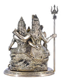 White Whale Brass Shiv Parivar Statue, Big Brass Shiva Family Statue, Shiva-Parvati Idol with Baby Ganesh & Murugan Kartikeya, Siva Pariwar