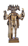 White Whale Panchmukhi Hanuman Statue Strength Monkey Lord Bajrang Bali Idol Standing Position Brass Sculpture Diwali Decor Gifts