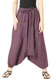 Whitewhale Mens Women Cotton Stripe Aladdin Loose Baggy Boho Hippie Harem Pants