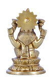Whitewhale Hindu Goddess Maa Laxmi Idol Brass Statue Standing in Loltus Lakshmi for Temple Puja Home Decor Murti Office Gift Item Showpiece