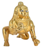 White Whale Laddu Bal Gopal, Kishna Statue, Thakur Ji Brass Statue Religious Strength God Sculpture Idol