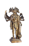 White Whale Panchmukhi Hanuman Statue Strength Monkey Lord Bajrang Bali Idol Standing Position Brass Sculpture Diwali Decor Gifts