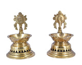 White Whale Balaji Brass Material Diya For Puja, Aarti, Temple, Gifts.