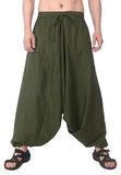 Whitewhale Mens Women Cotton Solid Aladdin Loose Baggy Boho Hippie Harem Pants