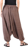 Whitewhale Mens Women Cotton Stripe Aladdin Loose Baggy Boho Hippie Harem Pants