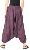 Whitewhale Mens Women Cotton Stripe Aladdin Loose Baggy Boho Hippie Harem Pants