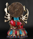 White Whale Hanuman Statue Strength Monkey Lord Bajrang Bali Idol Standing Position Brass Sculpture Diwali Decor Gifts