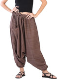 Whitewhale Mens Women Cotton Stripe Aladdin Loose Baggy Boho Hippie Harem Pants