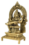 White Whale Brass Goddess Saraswati Statue Showpiece Idol for Home Décor and Gift