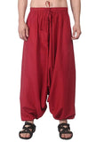 Whitewhale Mens Women Cotton Solid Aladdin Loose Baggy Boho Hippie Harem Pants