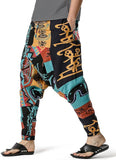 Whitewhale Mens Cotton Printed Harem Pants Pockets Yoga Trousers Hippie