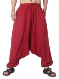 Whitewhale Mens Women Cotton Solid Aladdin Loose Baggy Boho Hippie Harem Pants