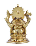 Whitewhale Brass Mangalkari Ganesha Statue Bhagwan Idol Ganesha Statue Ganpati Murti Home Decor