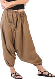 Whitewhale Mens Women Cotton Stripe Aladdin Loose Baggy Boho Hippie Harem Pants