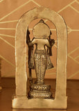 White Whale Brass Lord Ram Brass Statue Rama Idol for Temple Mandir Sculpture Office and Home Décor