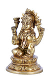 Whitewhale Hindu Goddess Maa Laxmi Idol Brass Statue Standing in Loltus Lakshmi for Temple Puja Home Decor Murti Office Gift Item Showpiece