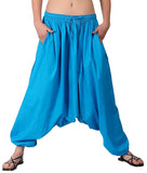 Whitewhale Mens Women Cotton Solid Aladdin Loose Baggy Boho Hippie Harem Pants