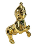 White Whale Brass God Lord Krishna Laddu Gopal/Bal Gopal/Thakur Ji Brass Bhagwan Idol Statue Murti