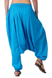 Whitewhale Mens Women Cotton Solid Aladdin Loose Baggy Boho Hippie Harem Pants