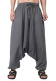 Whitewhale Mens Women Cotton Solid Aladdin Loose Baggy Boho Hippie Harem Pants