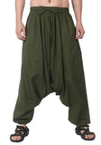 Whitewhale Mens Women Cotton Solid Aladdin Loose Baggy Boho Hippie Harem Pants