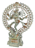 White Whale Natraj Brass Statue,Nataraja - King of Dancers Hindu God Shiva for Temple Mandir Home Decor