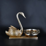 White Whale Brass Best Bird(Swan) Urli 13 Inches For Home Décor (Set of -1 )
