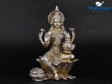 White Whale Brass Lakshmi Idol Hindu Laxmi Goddess Statue Home Office Showpiece Decor