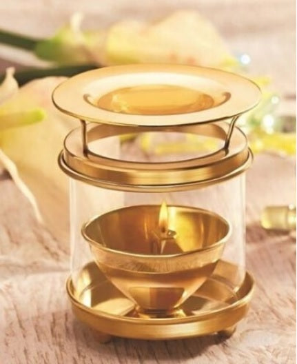 White Whale Brass Oil Diffuser Tea Light Oil Burner Essential Oil Lamp