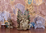 White Whale Radha Krishna Metal Statue Religious Sculpture Idol