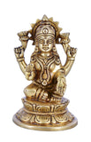 Whitewhale Hindu Goddess Maa Laxmi Idol Brass Statue Standing in Loltus Lakshmi for Temple Puja Home Decor Murti Office Gift Item Showpiece