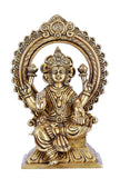 Whitewhale Hindu Goddess Maa Laxmi Idol Brass Statue Standing in Loltus Lakshmi for Temple Puja Home Decor Murti Office Gift Item Showpiece