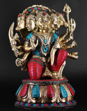 White Whale Hanuman Statue Strength Monkey Lord Bajrang Bali Idol Standing Position Brass Sculpture Diwali Decor Gifts