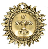 White Whale Brass Sun/Surya Face Wall Hanging for Home & Office Decor Wall Mount Vastu Protection