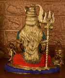 White Whale Brass Lord Shiva Statue Idol Home Decor Figurine