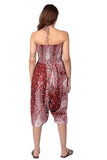 Whitewhale Women Casual Peacock Print Summer Loose Yoga Trousers Baggy Boho Aladdin Jumpsuit Harem Pants