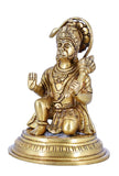 White Whale Hanuman Statue Strength Monkey Lord Bajrang Bali Idol Sitting Position Brass Sculpture Diwali Decor Gifts