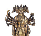 White Whale Panchmukhi Hanuman Statue Strength Monkey Lord Bajrang Bali Idol Standing Position Brass Sculpture Diwali Decor Gifts