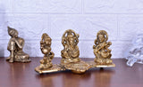 White Whale Lakshmi Ganesha Saraswati Idol with Diya Made of Metal Laxmi Ganesh Oil lamp Statue Traditional Religious Figurine Home Office Temple Pooja Puja Decorative Showpiece Diwali Gift