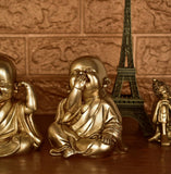 White Whale Brass Laughing Buddha for Wealth & Prosperity | Happy Man - Best for Gifting - Made in Tibet Home Decoration (Set Of 3)