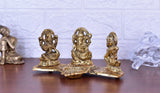 White Whale Lakshmi Ganesha Saraswati Idol with Diya Made of Metal Laxmi Ganesh Oil lamp Statue Traditional Religious Figurine Home Office Temple Pooja Puja Decorative Showpiece Diwali Gift