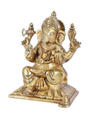 Whitewhale Brass Mangalkari Ganesha Statue Bhagwan Idol Ganesha Statue Ganpati Murti Home Decor