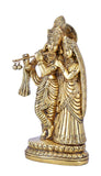 White Whale Radha Krishna Statue Hindu Gods Sculpture Brass