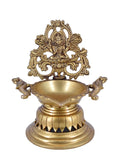 White Whale Brass Oil Lamp Deeplaxmi Dia | Lakshmi Laxmi Diya for Puja