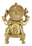 White Whale Lord Ganesha Brass Statue Hindu Religious Lord Ganesh Sculpture Figurine Ideal for Gift & Home Decor