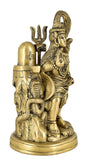 White Whale Brass Lord Shiva with Shiv ling Statue Idol Home Decor Figurine