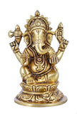 Whitewhale Brass Mangalkari Ganesha Statue Bhagwan Idol Ganesha Statue Ganpati Murti Home Decor