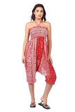 Whitewhale Women Casual Peacock Print Summer Loose Yoga Trousers Baggy Boho Aladdin Jumpsuit Harem Pants