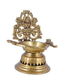 White Whale Brass Oil Lamp Deeplaxmi Dia | Lakshmi Laxmi Diya for Puja